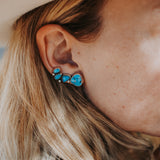 Ear Crawler + Stud Combo in Egyptian Turquoise