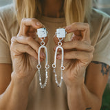 Statement Earrings in White Buffalo