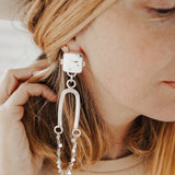 Statement Earrings in White Buffalo