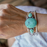 The Agave Cuff in Kingman Turquoise