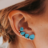 Ear Crawlers +Stud Combo in Egyptian & Hubei Turquoise