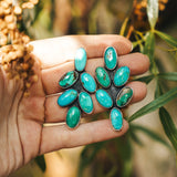 Cluster Earrings in Royston Turquoise