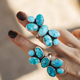 Cluster Ring in Whitewater Turquoise (Size 7)