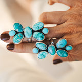 Cluster Ring in Whitewater Turquoise (Size 7)