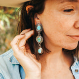 The Flora Dangle Earring in Sonoran Mountain Turquoise