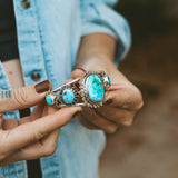 The Flora Cuff in Sonoran Mountain Turquoise