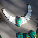 *PRE-SALE* The Desert Wings Collar in Royston Turquoise with Pearl Beads