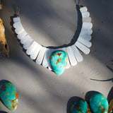 *PRE-SALE* The Desert Wings Collar in Royston Turquoise with Pearl Beads