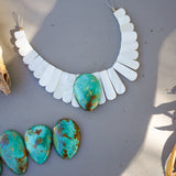 *PRE-SALE* The Desert Wings Collar in Royston Turquoise with Pearl Beads