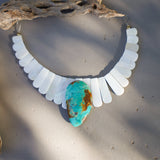 *PRE-SALE* The Desert Wings Collar in Royston Turquoise with Pearl Beads