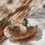 Cluster Wrap Cuff in White Buffalo & Kingman Turquoise