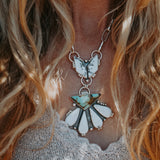 Statement Necklace in White Buffalo & Tyrone Turquoise