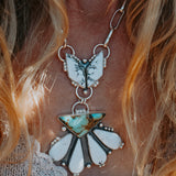 Statement Necklace in White Buffalo & Tyrone Turquoise