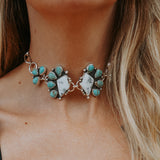 Statement Choker in White Buffalo & Kingman Turquoise