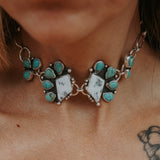 Statement Choker in White Buffalo & Kingman Turquoise