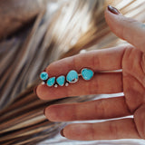 Ear Crawlers +Stud Combo in Egyptian & Hubei Turquoise