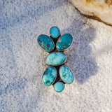 Cluster Ring in Whitewater Turquoise (Size 7)