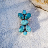 Cluster Ring in Whitewater Turquoise (Size 7)