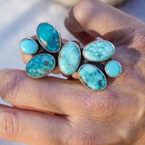 Cluster Ring in Whitewater Turquoise (Size 7)