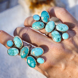 Cluster Ring in Whitewater Turquoise (Size 8)