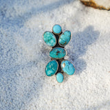 Cluster Ring in Whitewater Turquoise (Size 8)