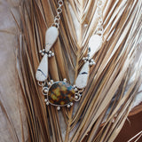 Statement Choker in Blackjack Turquoise & White Buffalo