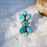 Cluster Ring in Whitewater Turquoise (Size 8)