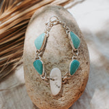 The Stepping Stone Bracelet in White Buffalo & Campitos Turquoise