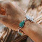 The Stepping Stone Bracelet in White Buffalo & Campitos Turquoise