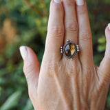 The Nova Ring in Honey Quartz (size 7.75)